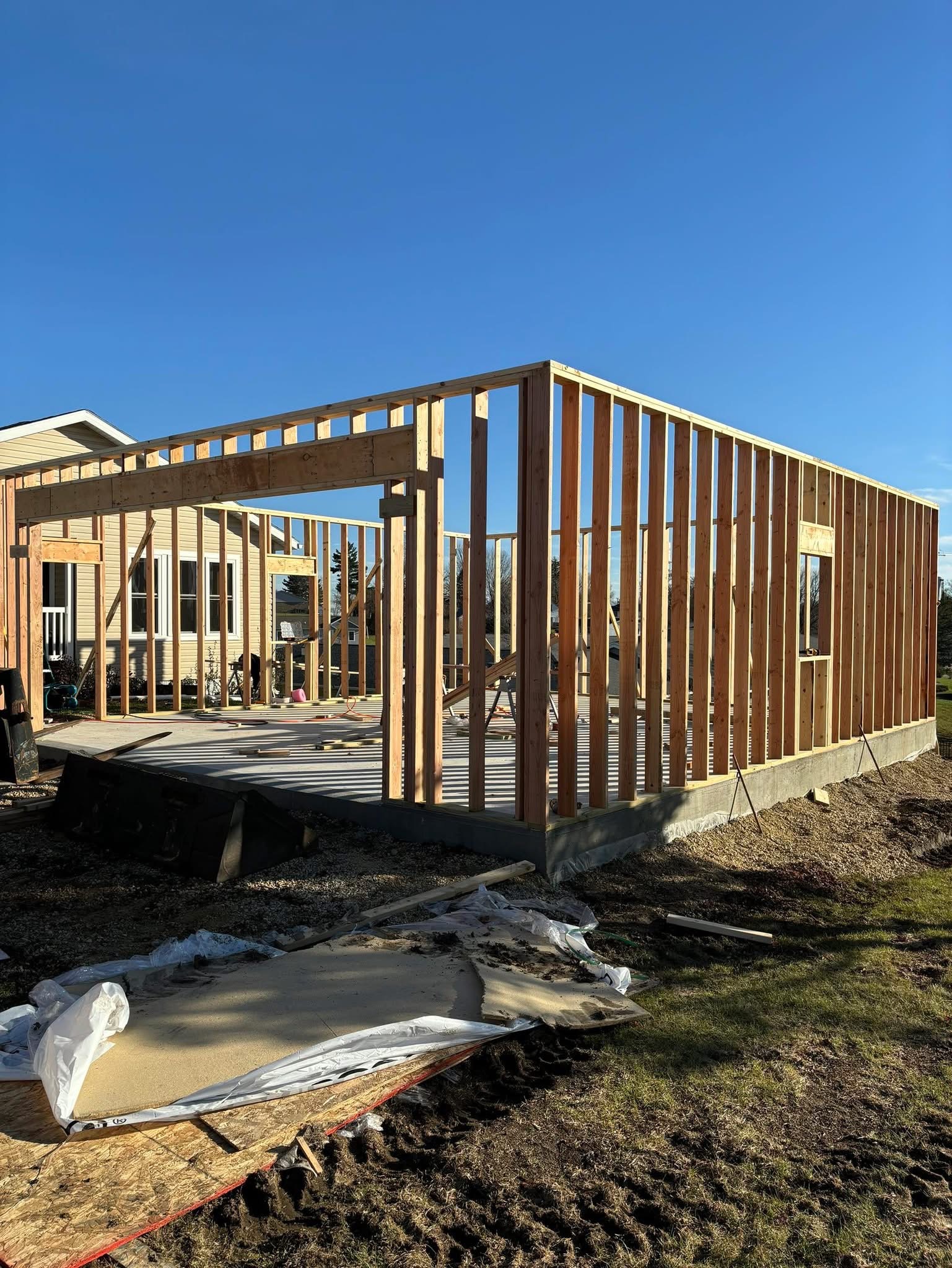New home construction framing by Hollis Construction